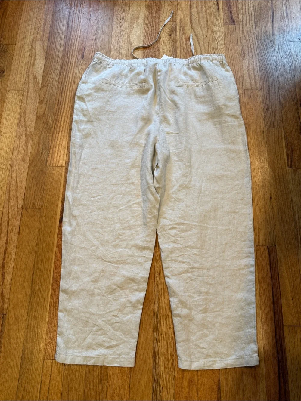 Light Beige 100% Linen Casual Capris NWT